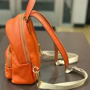 Michael Kors Mini Studded Backpack & Mini Zip Card Case in Poppy & Gold Set 85e18e26-ff07-4f10-954e-  main image 2